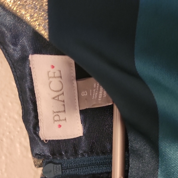 PLACE Green and Gold Holiday dress EUC - Picture 4 of 6